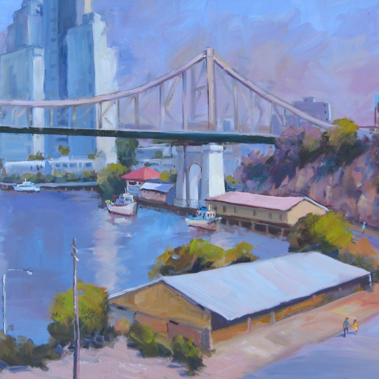 Barry Kidd - "Under the Bridge" | 51cm x 61cm | Price:  $525